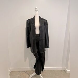 Stockholm Atelier & Other Stories Faux Leather Suit - Size 6